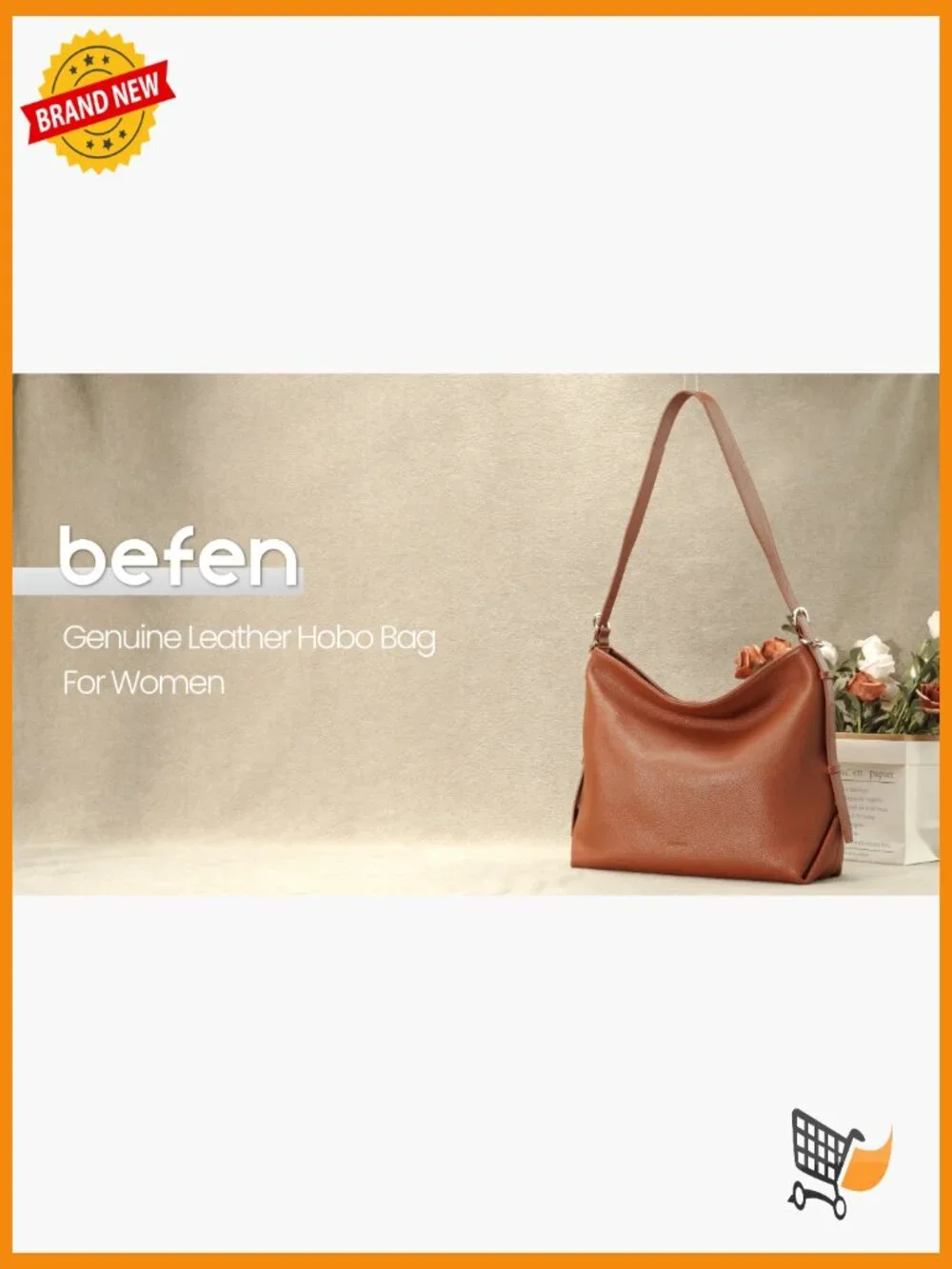 Genuine Leather Crossbody Hobo Bag with 2 Straps Large Capacity